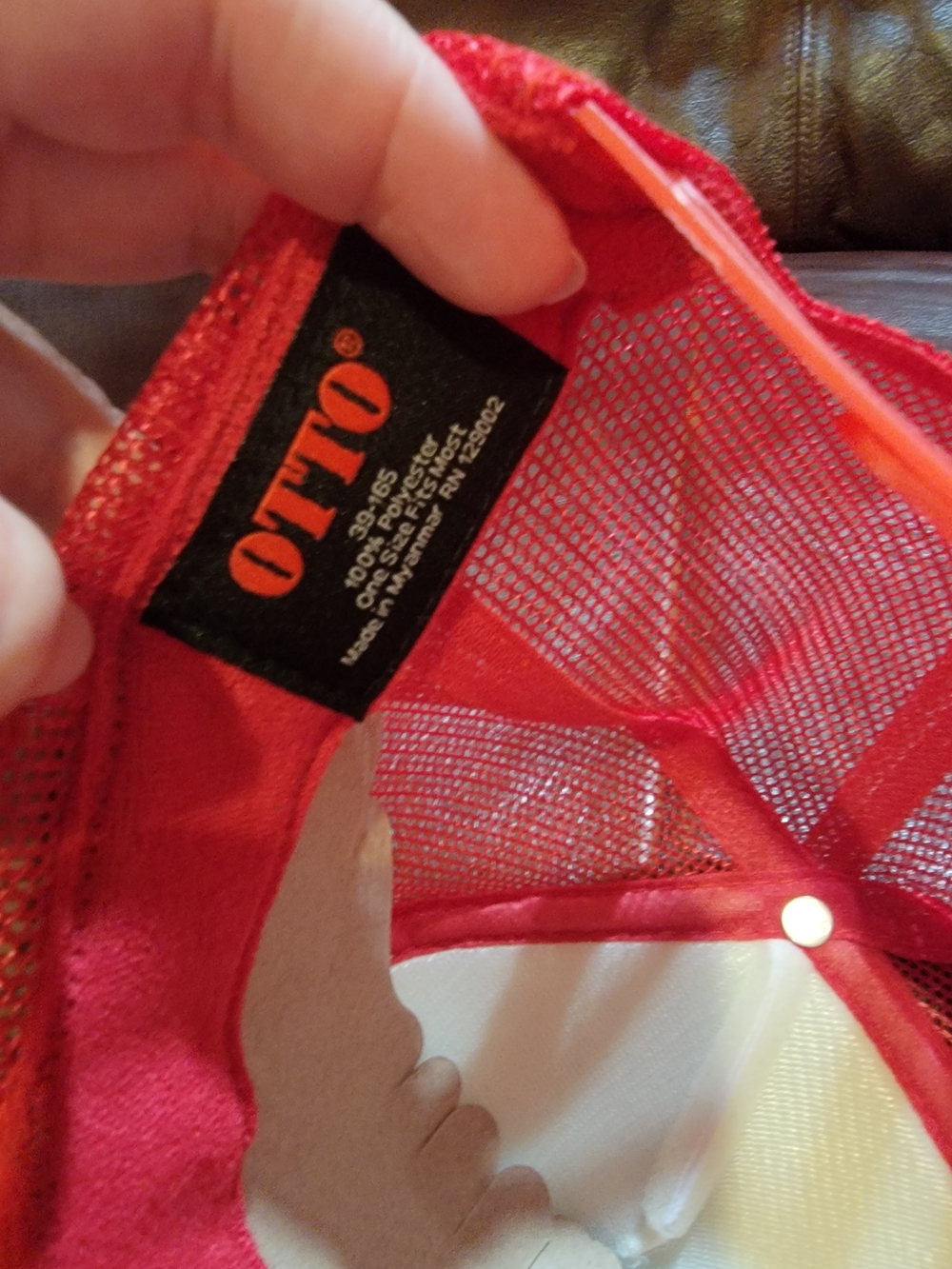 OTTO Red and White "FIRECRACKER" Trucker Cap with Rhinestone Trim - Picture 2 of 2